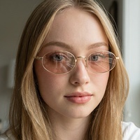 Lunettes de soleil tendance à monture ovale, protection UV400, métal, monture intégrale, petit design luxueux pour femmes et hommes, accessoires de mode