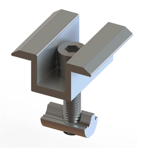 Pince intermédiaire réglable en aluminium pour système de support de panneaux solaires, certifiée TUV, résistance au vent 42 m/s, résistance à la neige 1,4 KN/m - Product Image 1