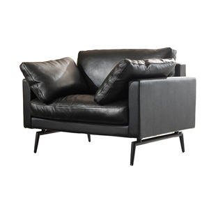 चीनी कारखानों बेचने क्लासिक विशाल लक्जरी काले चमड़े के सोफे - Product Image 2