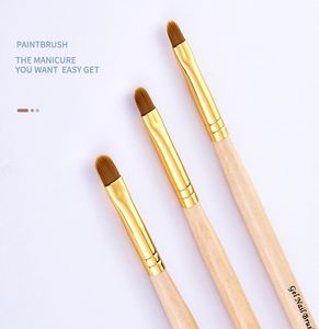 <span class=keywords><strong>Original</strong></span> Color madera cabeza redonda Nail Art Brush nuevo Nylon puro <span class=keywords><strong>Kolinsky</strong></span> pintura herramienta pluma Premium calidad uñas cepillo - Product Image 1