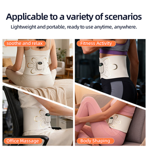 Ceinture de massage abdominale chauffante électrique avec soutien lombaire, compresse chaude, microcourant EMS et impulsions, appareil de massage de la taille pour le fitness - Product Image 2