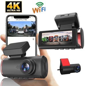 Caméra de tableau de bord 3 canaux 4K pour voitures Caméra de bord intérieure arrière à trois voies avec GPS WiFi IR Vision nocturne Enregistreur vidéo DVR de voiture - Product Image 2