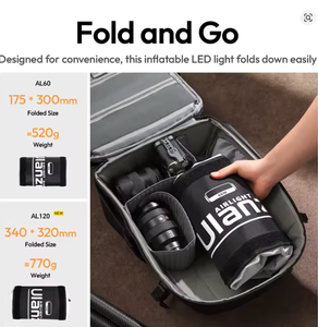 Ulanqi Al120 Luce LED Gonfiabile 2700k-65000 Luce Morbida Bicolore con Maniglia Controllo Applicazione Portatile per Fotografia Studio - Product Image 3