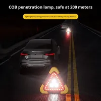 Multifunktionales Stativ-LED-Auto-Starthilfegerät Powerbank 12V Solarbetrieben Wiederaufladbar Blinkend Rot-Gelb ABS Notfall