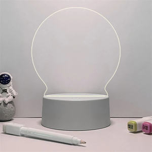 Tableau d'affichage 3D avec marqueurs effaçables Tableau lumineux réinscriptible pour bureau enfants chambre <span class=keywords><strong>sommeil</strong></span> Led veilleuse décor de chambre - Product Image 3