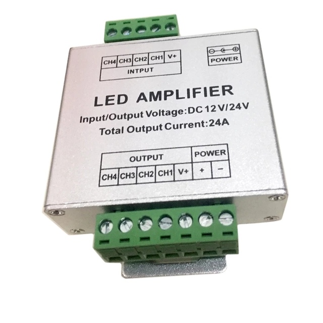 Aluminum 12A/15A/24A/30A Led Amplifier Power Signal Repeater Light Controller DC12V 24V for RGB/RGBW/RGB+CCT 5050 3528 Led Strip