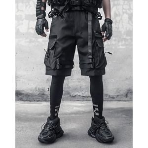 FOXA Men's Techwear Cargo Shorts Mid Waist 100% Polyester Quick Dry Canvas With Pockets Streetwear Style - Product Image 2