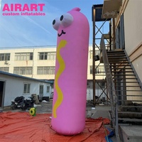 Nouvelle Colonne Gonflable Géante Personnage Baguette Rose Personnalisée avec Yeux Mignons, Pilier Gonflable Géant pour Promotion de Festival Alimentaire