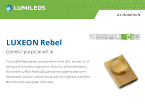 Lumileds LXML-PWC1-0120 LUXEON Série Rebel 4500K - 10000K Puce LED blanche 3V 350mA 120 °   1812 (4532 Métrique) - Product Image 2