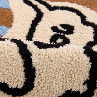 Tapis de sol rectangulaire moderne à rayures, motif dessin animé, personnalisable avec logo, lavable en machine, doux, en peluche floquée, antidérapant, fin, vente en gros