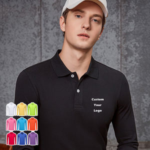 T-shirt da uomo in cotone 65% e 35% in poliestere manica lunga da uomo con logo <span class=keywords><strong>professionale</strong></span> personalizzato e design t-shirt da Golf - Product Image 1