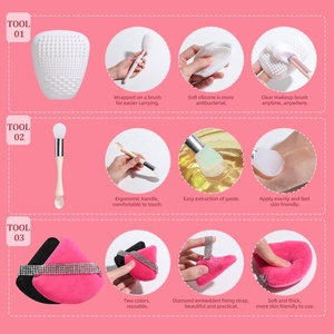 BS-MALL 29 pièces meilleur cadeau visage outils de <span class=keywords><strong>maquillage</strong></span> Kits marque privée <span class=keywords><strong>maquillage</strong></span> bouffée brosse tapis de <span class=keywords><strong>nettoyage</strong></span> masque facial pinceaux pinceaux de <span class=keywords><strong>maquillage</strong></span> - Product Image 3