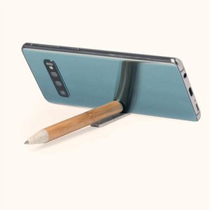 VENTE FLASH PROMOTIONNELLE : STYLO BILLE ÉCOLOGIQUE EN BAMBOU ET PLASTIQUE, IMPRESSION SOIE PERSONNALISÉE, LOGO SUR MESURE, SUPPORT DE TÉLÉPHONE DE BUREAU - Product Image 4