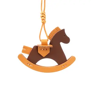 Keychain Ladies Backpack Accessories Girl Ball Bag Hanging handmade craft horse shape leather bag accessories