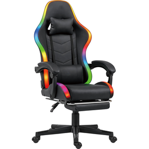 Chaise de bureau ergonomique en mousse de haute qualité, entièrement réglable, avec éclairage RGB, chaise de <span class=keywords><strong>gamer</strong></span>, meilleure chaise de jeu LED avec éclairage RGB - Product Image 1