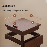 Table basse mobile moderne et simple en bois, meuble d'appoint de luxe pour salon, table de chevet, étagère de rangement multifonctionnelle pour chambre à coucher