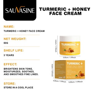 Crema Facial Hidratante Blanqueadora de Miel y Cúrcuma Orgánica de Uso Diario, Marca Privada de Fábrica, para Todo Tipo de Piel - Product Image 2