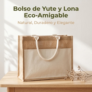 Bolso Tote Personalizable de Yute y Lona, Diseño Elegante y Sostenible para Supermercado y Vida Cotidiana, al por Mayor - Product Image 1