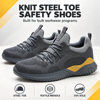Chaussures de sécurité personnalisées EN ISO 20345 à embout d'acier, tige Flyknit, semelle EVA, résistantes à la perforation, baskets de travail pour entrepôt, vente en gros