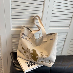 New Arrival <b>Large</b>-Capacity <b>Canvas</b> <b>Bag</b> for Women Korean-Style Fashion Shoulder <b>Bag</b> Japanese-Style Minimalist Handbag - Product Image 3
