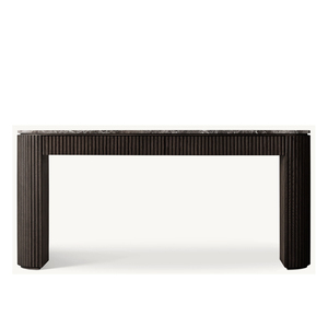 <span class=keywords><strong>Table</strong></span> basse Byron Emperador de RH, buffet en bois cannelé avec armoire de rangement, meuble moderne pour l'entrée du salon - Product Image 6