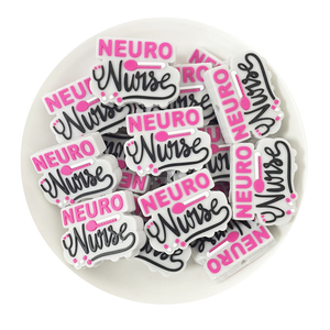 Al por mayor, cuentas focales de silicona personalizadas con patrón Neuro Nurse, cuentas focales de silicona para dentición y para la fabricación de bolígrafos - Product Image 1