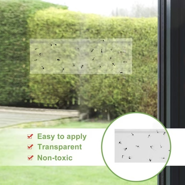 Solid Eco-Friendly Transparent Window Indoor Fly Trap with Sticky Glue for Fruit Flies & Bees