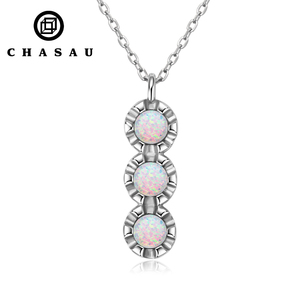 Yeni stiller narin taş <span class=keywords><strong>Sterling</strong></span> 925 gümüş kristal şifa sentetik Opal taş uzun kolye kolye - Product Image 1