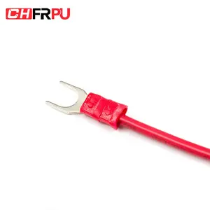 CHFRPU PVC Insulated Fork Terminal Copper Brass Connector Electrical Crimp Spade Insulated Ferrule Bolt-on Terminal