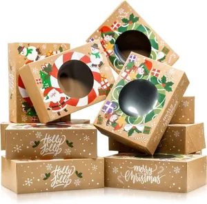 2024 Customizable Hollow Folding Paper Box for Storing Cookies and Other Food Items for Christmas Gift Giving
