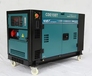 KAIST KDE15T3 Generator Diesel, Motor Listrik Pendingin Udara Dua Silinder Efisiensi Tinggi 11KW