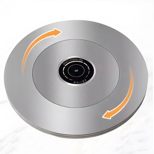 Bàn ăn tròn bằng thép không gỉ có thể gập lại Bếp điện từ tích hợp & 360 °   Bàn xoay dùng cho gia đình & nhà hàng - Product Image 2