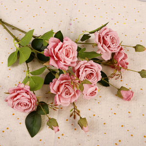 ดอกกุหลาบประดิษฐ์ 6 หัว ขายส่ง สำหรับตกแต่งงานแต่งงาน ดอกกุหลาบผ้าไหมสีขาวสำหรับงานปาร์ตี้ โรงแรม ตกแต่งบ้าน - Product Image 4