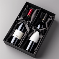 Boîte à vin double de luxe avec doublure en satin et ruban, pour deux bouteilles, ensembles cadeaux, vente en gros, commandes en gros, acheteurs professionnels