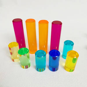Unisex DIY educativo sensorial Arco Iris bloques de construcción cristal acrílico apilamiento juguetes de construcción para niños hechos de plástico - Product Image 2