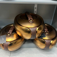 Olla térmica aislada premium jumbo de 4L, 5L, 6L con mango de madera, calentador de alimentos de acero inoxidable para banquetes y buffets de bodas