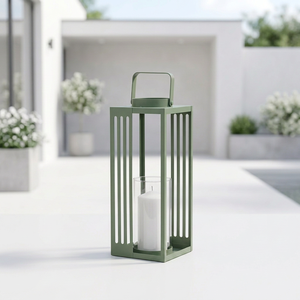 Lanterne à bougie en métal de style moderne, idéale pour la décoration de la maison et du patio - Product Image 1
