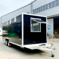 Remorque de concession mobile, camion à café, camionnette à glaces, kiosque de restauration rapide, chariot alimentaire en acier inoxydable résistant à la rouille, 4 roues