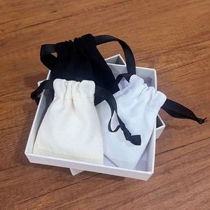 Hot Selling Custom Logo Printed 100% Organic Cotton Double <b>Drawstring</b> Bag Promotional <b>Pouch</b> for Gift Packing - Product Image 1