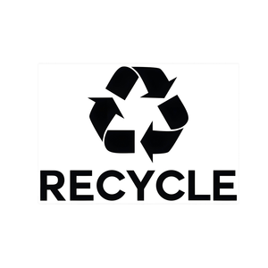 Recycler Traceur PVC Autocollant Noir Commercial Design Industriel Rectangle UV Protégé 10x7 Durable Signe Environnemental - Product Image 1