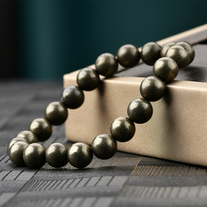 8mm Naturstein Pyrit Perle Elastische Armbänder Heilung Armreifen für Männer und Frauen Modeschmuck - Product Image 1
