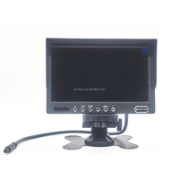AHD CVBS Monitor mobil LCD TFT, kontrol jarak jauh resolusi 1024*600p & fungsi RGB 4 Pin konektor penerbangan 7 inci HD