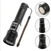 Nouvelle lampe torche multifonctionnelle avec lumière puissante, longue portée, recharge USB-C, lumière latérale COB, lampe torche avec aimant