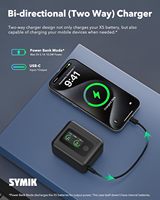 SYMIK Boîte de charge rapide à affichage intelligent Mode de batterie externe portable Insta 360 X5 Hub pour Insta 360 X5 Pièces de batterie Accessoires