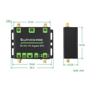 5G <span class=keywords><strong>M</strong></span>.<span class=keywords><strong>2</strong></span>至千兆以太网转换器铝合金外壳，带USB3.1和RM520N-GL SIM8262E-M2无线和射频模块 - Product Image 3