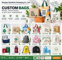 Sac à bandoulière en toile de coton personnalisé avec logo imprimé, grande capacité, décontracté, réutilisable, écologique, avec longue poche latérale en corde pour le shopping