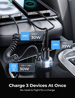 Chargeur de voiture 65W USB C Charge rapide pour téléphone 16 15 Pro Max Adaptateur de chargeur de voiture Super Fast Type C