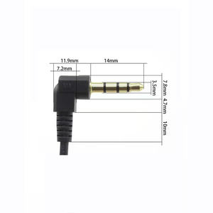 Right Angle 2.5mm 3.5mm 4 Pole Audio <b>Cable</b> Mono TRS TRRS Stereo Plug 3 Poles 4 Poles Jack Audio <b>Aux</b> <b>Cable</b> - Product Image 4
