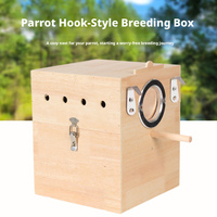 Nichoir carré en bois pour perroquets, à suspendre en extérieur, avec tiroir et perchoir, pour perruches, conures solaires, agapornis, personnalisable