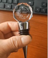 Bouchon de bouteille en verre cristal en vrac bon marché avec logo personnalisé fantaisie cadeau de mariage de l'événement bouchons de vin pour souvenirs